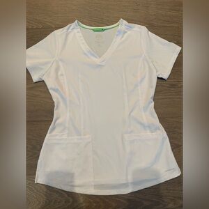 Healing Hands White Scrub Top